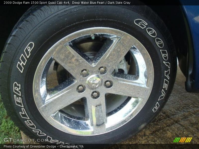 Deep Water Blue Pearl / Dark Slate Gray 2009 Dodge Ram 1500 Sport Quad Cab 4x4