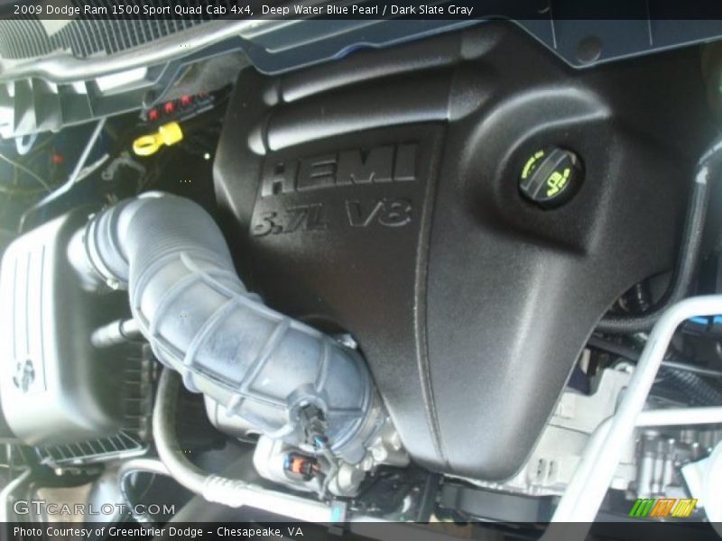 Deep Water Blue Pearl / Dark Slate Gray 2009 Dodge Ram 1500 Sport Quad Cab 4x4