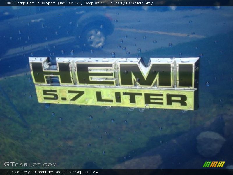Deep Water Blue Pearl / Dark Slate Gray 2009 Dodge Ram 1500 Sport Quad Cab 4x4