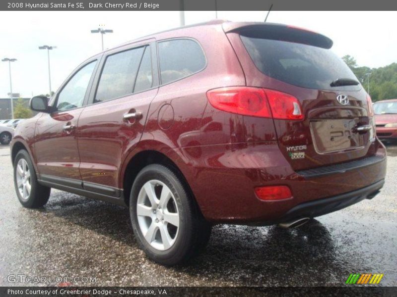 Dark Cherry Red / Beige 2008 Hyundai Santa Fe SE