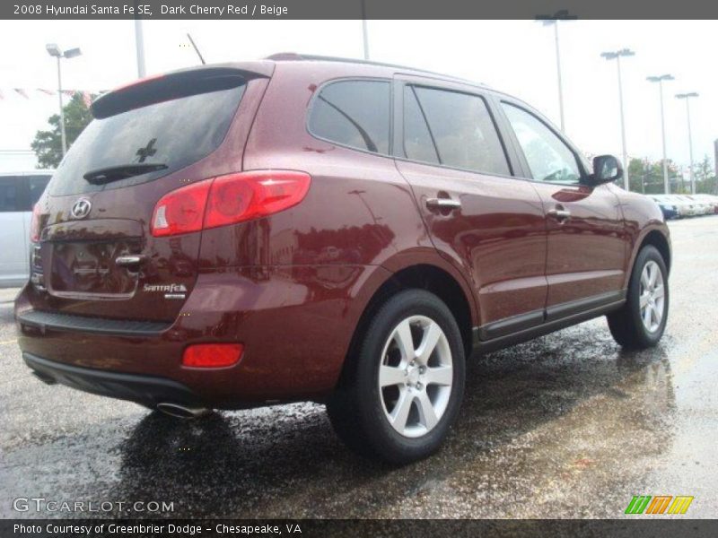 Dark Cherry Red / Beige 2008 Hyundai Santa Fe SE