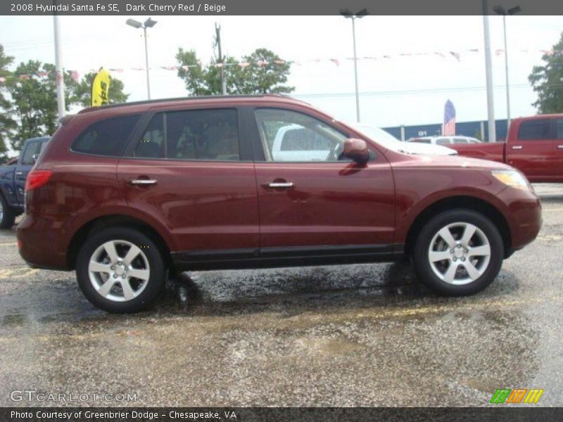 Dark Cherry Red / Beige 2008 Hyundai Santa Fe SE