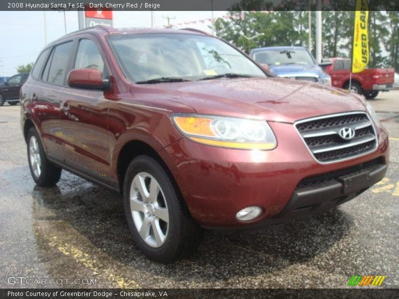 Dark Cherry Red / Beige 2008 Hyundai Santa Fe SE