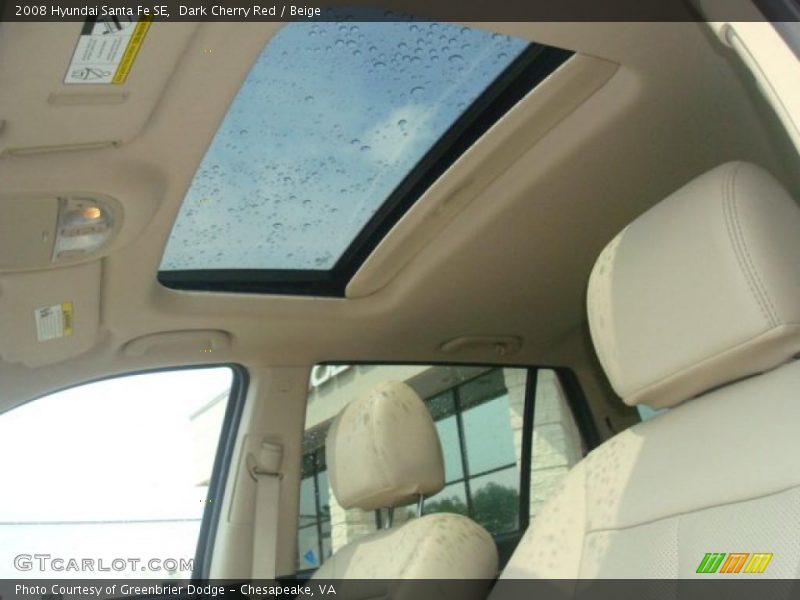 Dark Cherry Red / Beige 2008 Hyundai Santa Fe SE