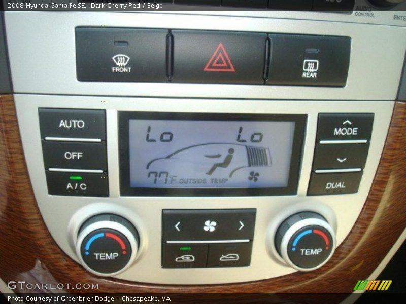 Dark Cherry Red / Beige 2008 Hyundai Santa Fe SE