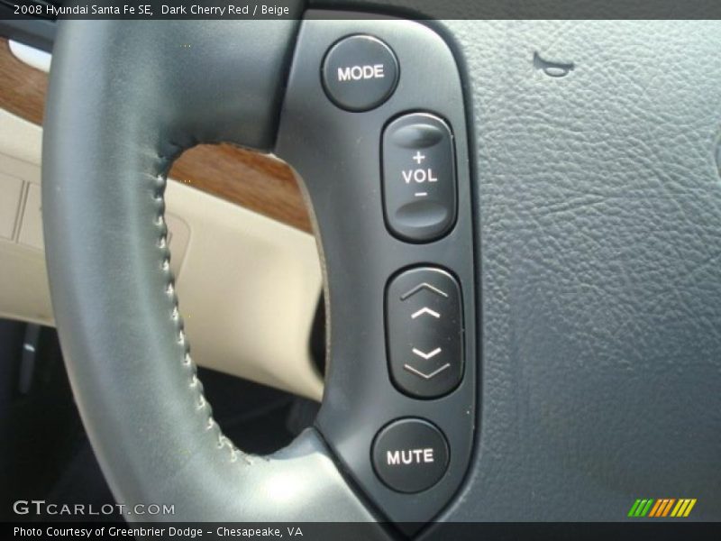 Dark Cherry Red / Beige 2008 Hyundai Santa Fe SE