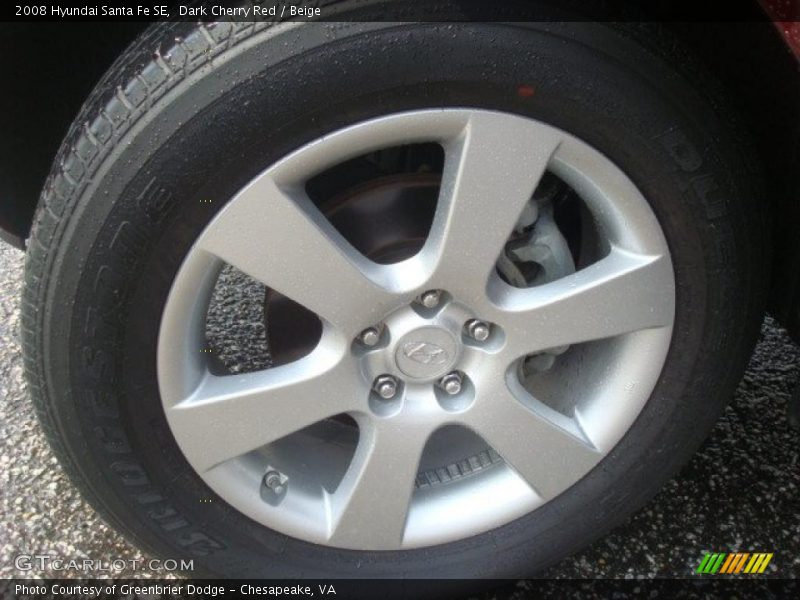 Dark Cherry Red / Beige 2008 Hyundai Santa Fe SE