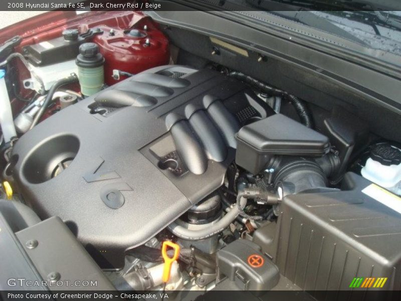 Dark Cherry Red / Beige 2008 Hyundai Santa Fe SE