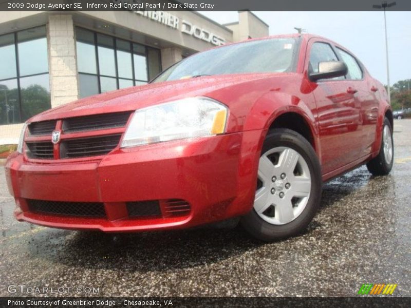 Inferno Red Crystal Pearl / Dark Slate Gray 2009 Dodge Avenger SE