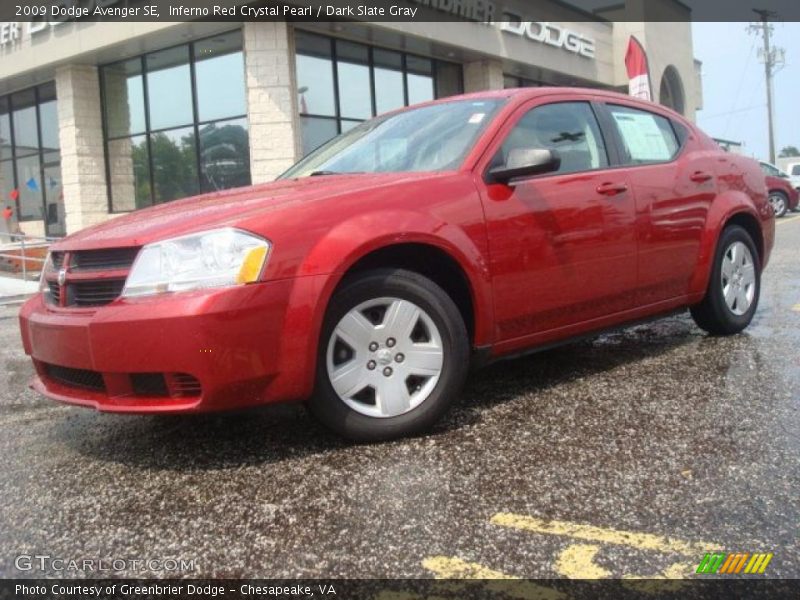 Inferno Red Crystal Pearl / Dark Slate Gray 2009 Dodge Avenger SE