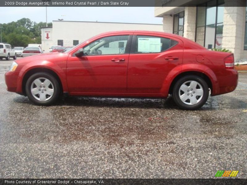 Inferno Red Crystal Pearl / Dark Slate Gray 2009 Dodge Avenger SE
