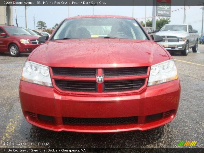 Inferno Red Crystal Pearl / Dark Slate Gray 2009 Dodge Avenger SE