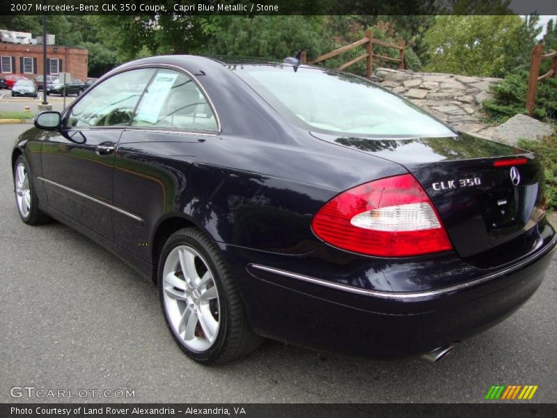 Capri Blue Metallic / Stone 2007 Mercedes-Benz CLK 350 Coupe