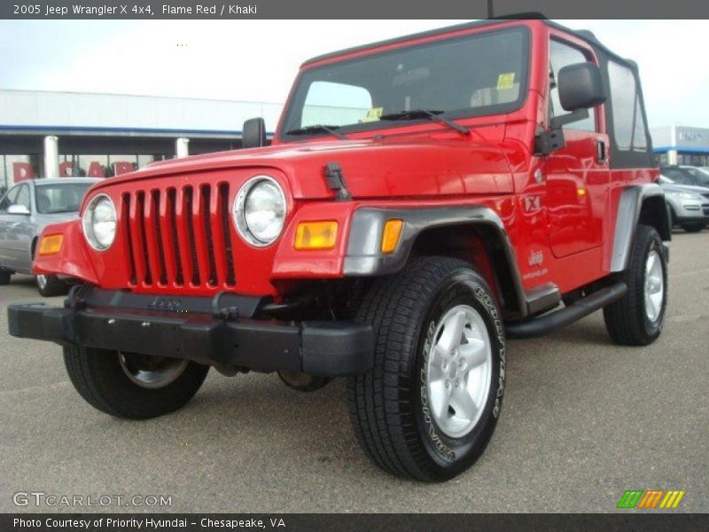 Flame Red / Khaki 2005 Jeep Wrangler X 4x4