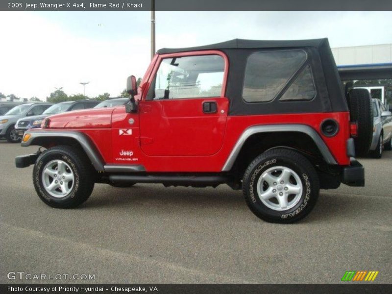 Flame Red / Khaki 2005 Jeep Wrangler X 4x4