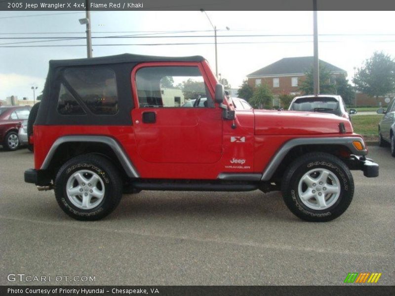 Flame Red / Khaki 2005 Jeep Wrangler X 4x4