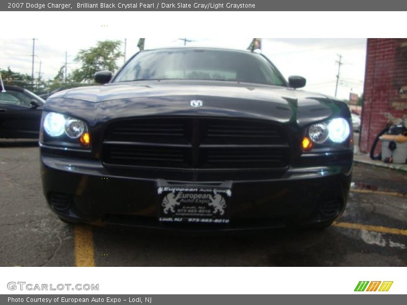 Brilliant Black Crystal Pearl / Dark Slate Gray/Light Graystone 2007 Dodge Charger