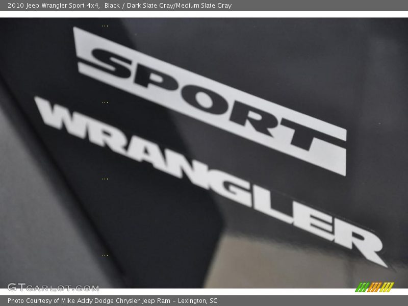 Black / Dark Slate Gray/Medium Slate Gray 2010 Jeep Wrangler Sport 4x4