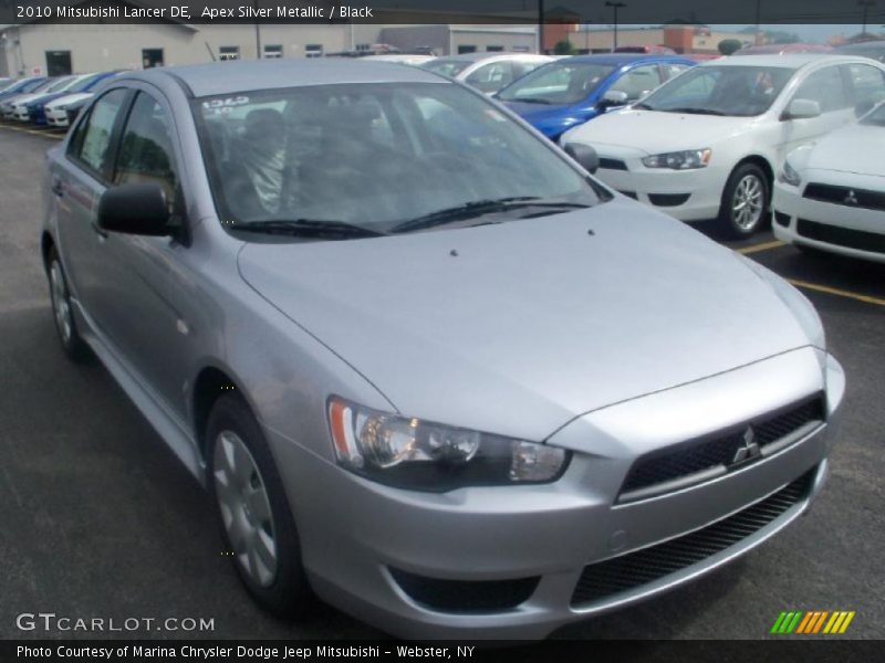Apex Silver Metallic / Black 2010 Mitsubishi Lancer DE