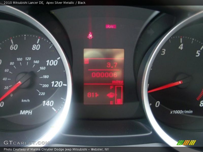 Apex Silver Metallic / Black 2010 Mitsubishi Lancer DE