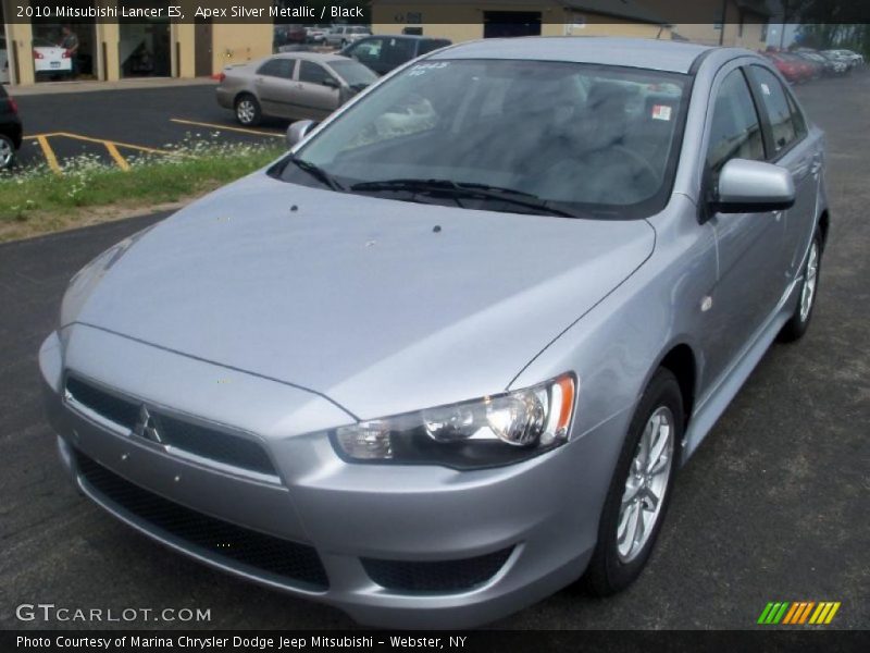 Apex Silver Metallic / Black 2010 Mitsubishi Lancer ES