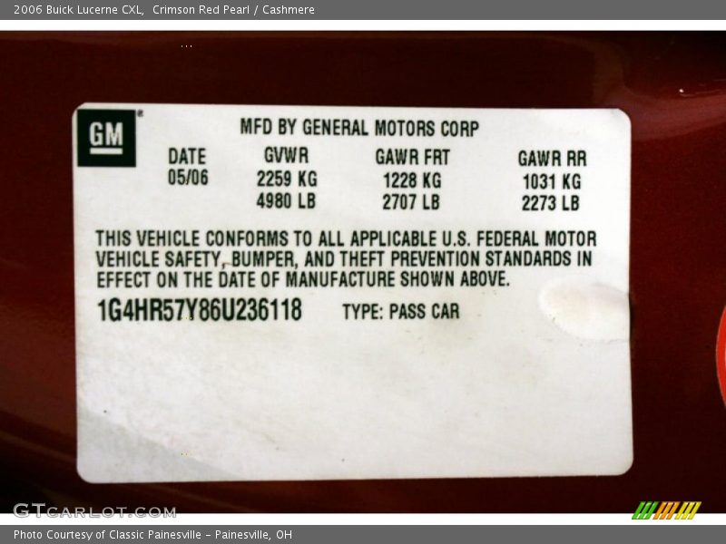 Crimson Red Pearl / Cashmere 2006 Buick Lucerne CXL