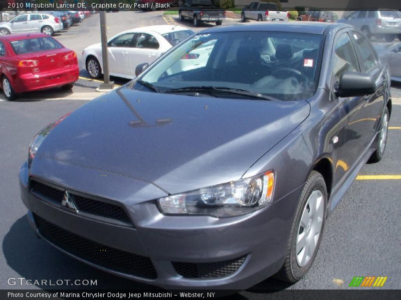 Graphite Gray Pearl / Black 2010 Mitsubishi Lancer DE