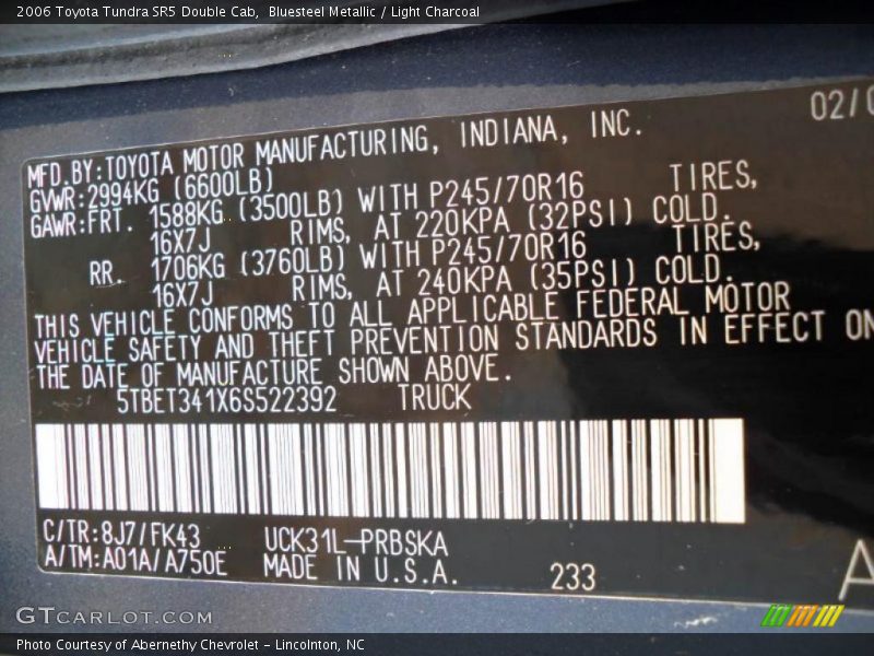 Bluesteel Metallic / Light Charcoal 2006 Toyota Tundra SR5 Double Cab