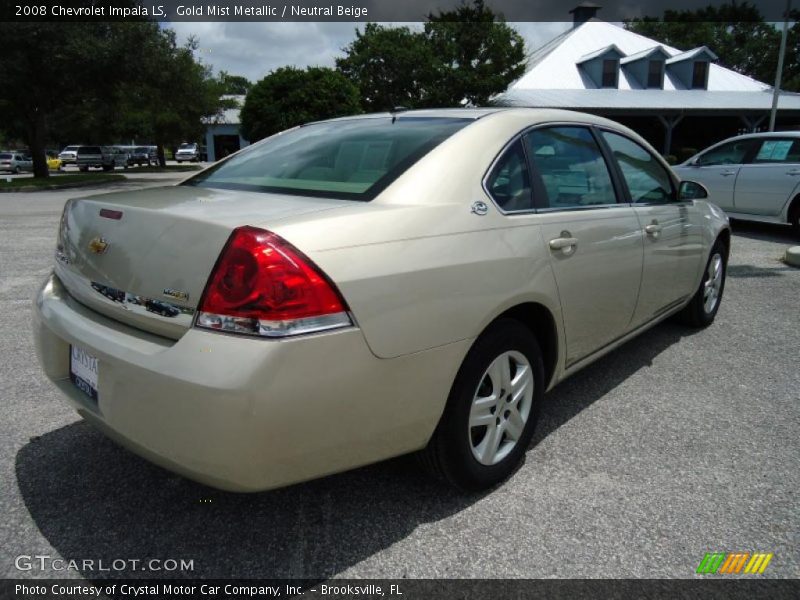 Gold Mist Metallic / Neutral Beige 2008 Chevrolet Impala LS