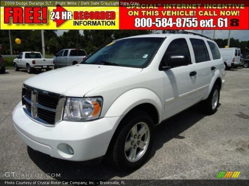 Bright White / Dark Slate Gray/Light Slate Gray 2009 Dodge Durango SLT