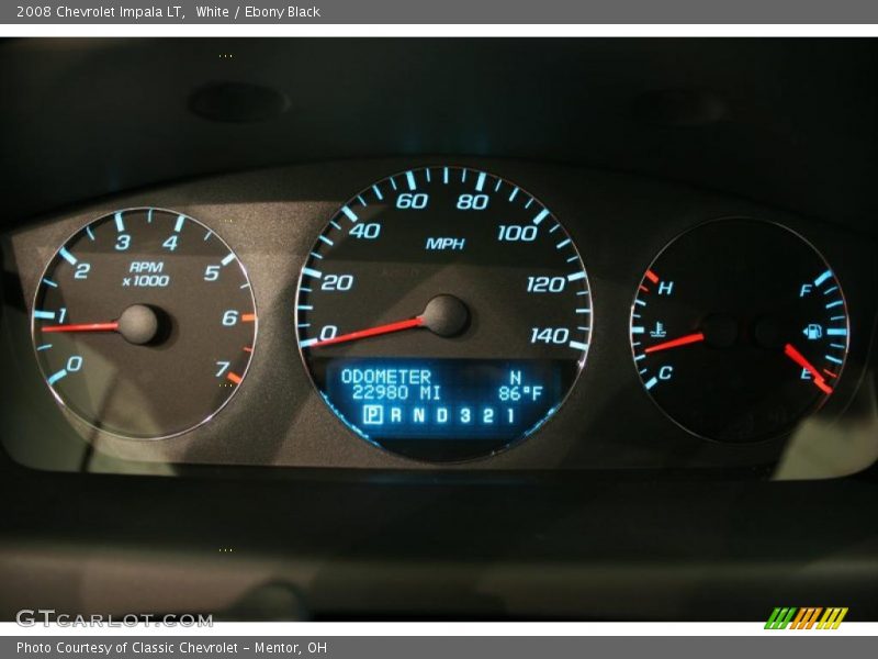 White / Ebony Black 2008 Chevrolet Impala LT