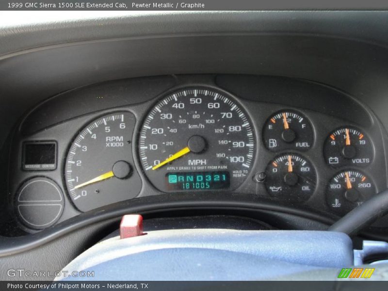 Pewter Metallic / Graphite 1999 GMC Sierra 1500 SLE Extended Cab