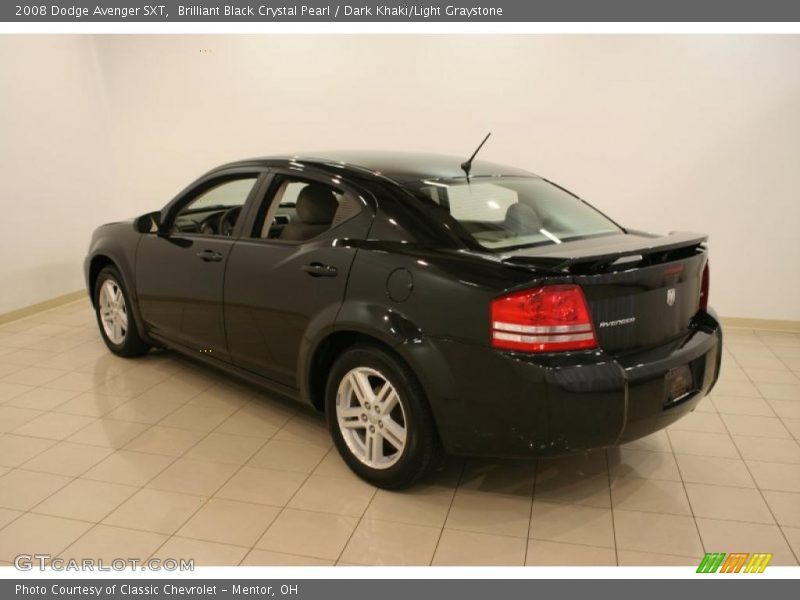 Brilliant Black Crystal Pearl / Dark Khaki/Light Graystone 2008 Dodge Avenger SXT