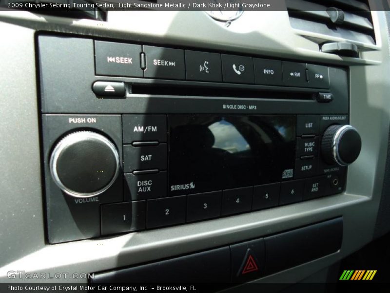 Light Sandstone Metallic / Dark Khaki/Light Graystone 2009 Chrysler Sebring Touring Sedan