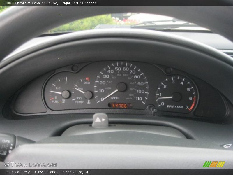 Bright Red / Graphite 2002 Chevrolet Cavalier Coupe