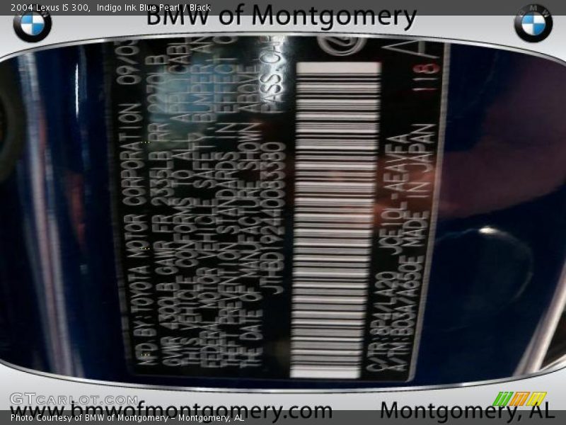 Indigo Ink Blue Pearl / Black 2004 Lexus IS 300