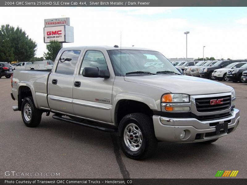 Silver Birch Metallic / Dark Pewter 2004 GMC Sierra 2500HD SLE Crew Cab 4x4