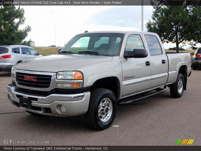 Silver Birch Metallic / Dark Pewter 2004 GMC Sierra 2500HD SLE Crew Cab 4x4