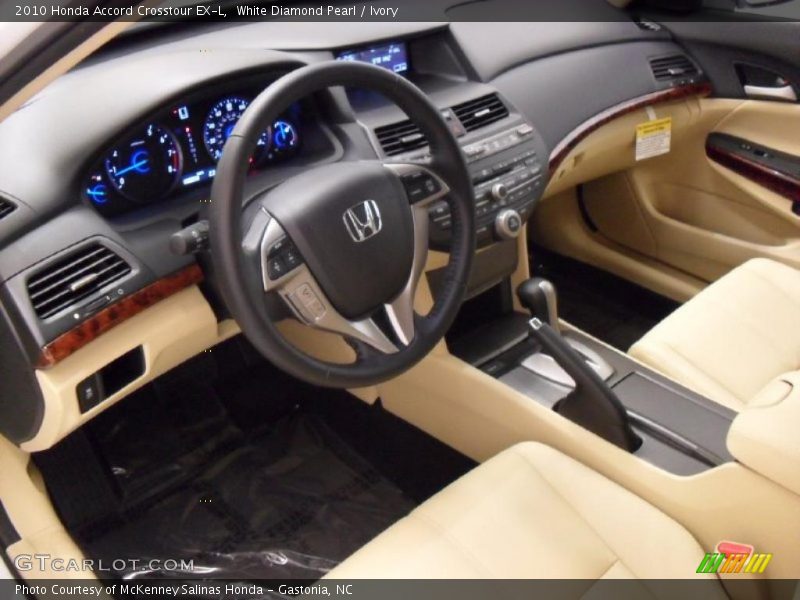 White Diamond Pearl / Ivory 2010 Honda Accord Crosstour EX-L
