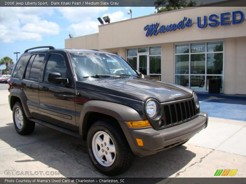 Dark Khaki Pearl / Medium Slate Gray 2006 Jeep Liberty Sport