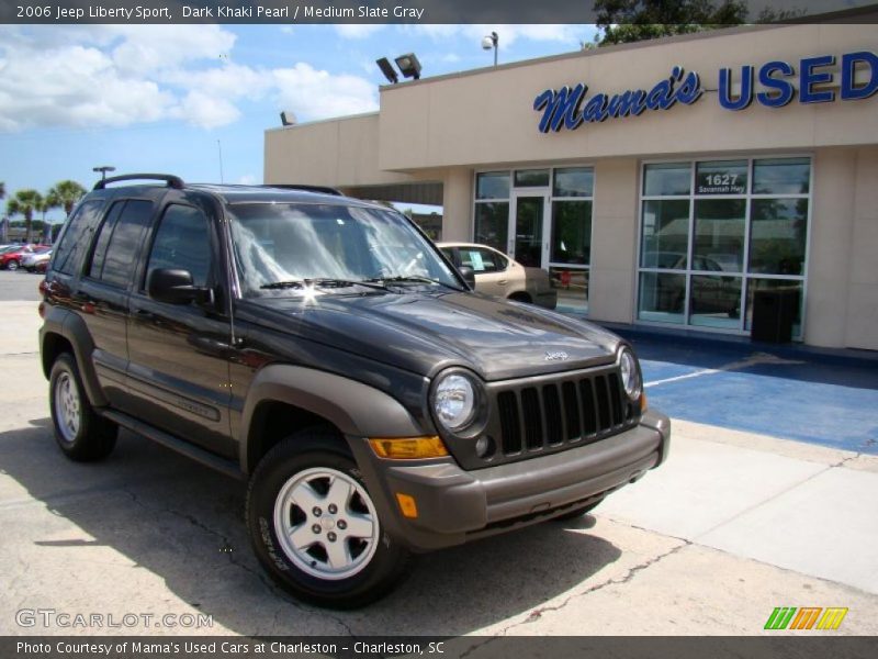 Dark Khaki Pearl / Medium Slate Gray 2006 Jeep Liberty Sport