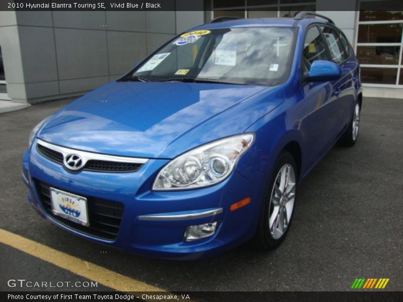 Vivid Blue / Black 2010 Hyundai Elantra Touring SE