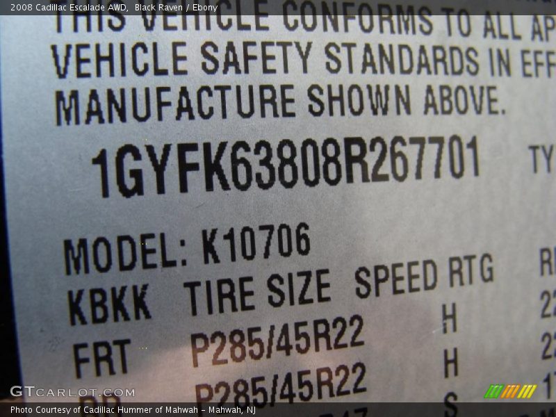 Black Raven / Ebony 2008 Cadillac Escalade AWD