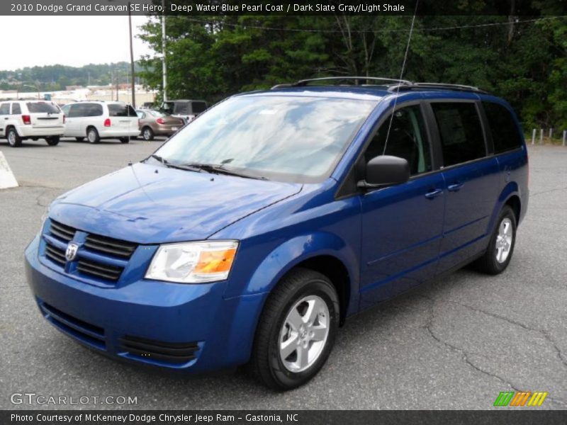 Deep Water Blue Pearl Coat / Dark Slate Gray/Light Shale 2010 Dodge Grand Caravan SE Hero