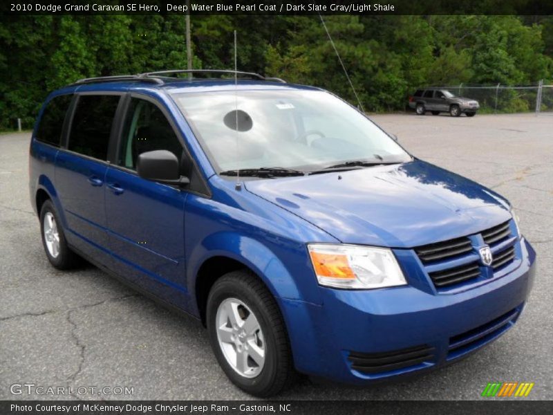 Deep Water Blue Pearl Coat / Dark Slate Gray/Light Shale 2010 Dodge Grand Caravan SE Hero