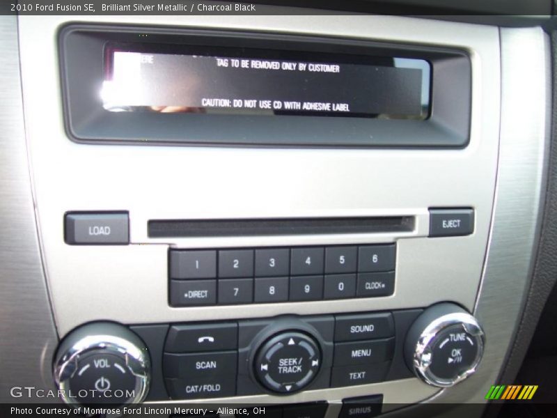 Brilliant Silver Metallic / Charcoal Black 2010 Ford Fusion SE