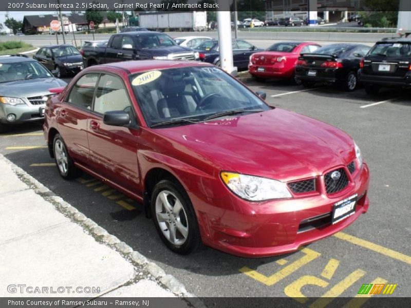 Garnet Red Pearl / Anthracite Black 2007 Subaru Impreza 2.5i Sedan