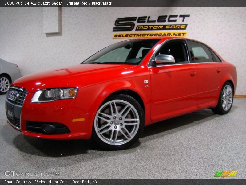 Brilliant Red / Black/Black 2008 Audi S4 4.2 quattro Sedan