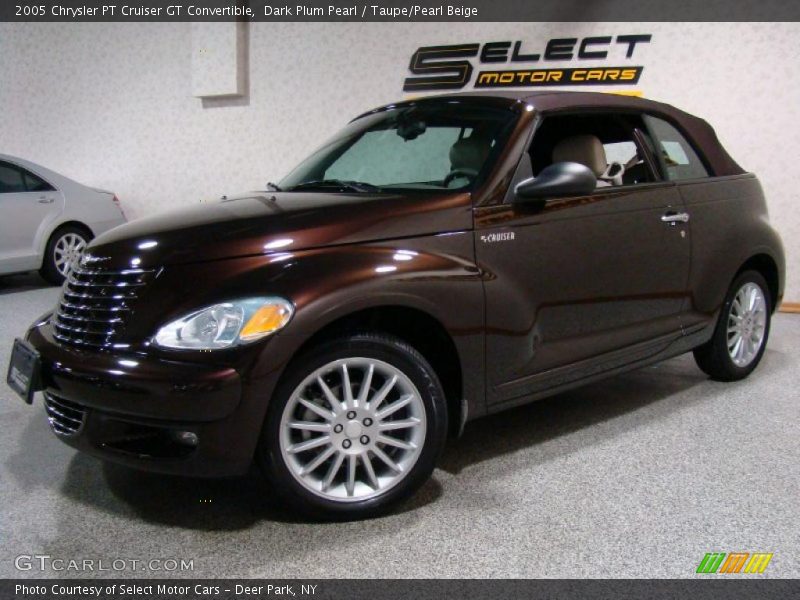 Dark Plum Pearl / Taupe/Pearl Beige 2005 Chrysler PT Cruiser GT Convertible