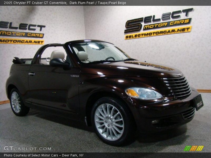 Dark Plum Pearl / Taupe/Pearl Beige 2005 Chrysler PT Cruiser GT Convertible
